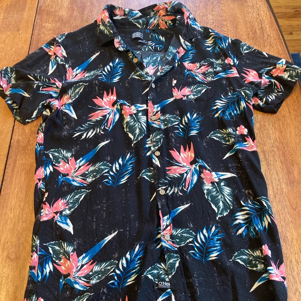 O’Neill Short Sleeve Hawaiian Button Up Shirt Large